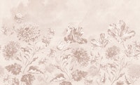 Large Spring Baroque Flowers - Soft pink wallpaper