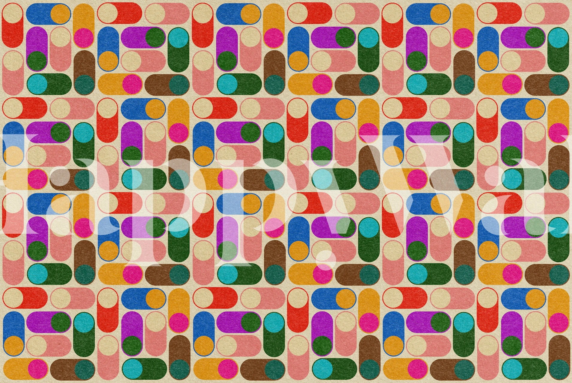 Vibrant 50s Party-tapet i en munter setting