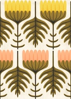 Retro Floral Blooms in citrus colours tapet