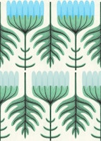 Retro Floral Blooms in iceblue tapet