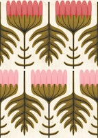 Retro Floral Blooms in strawberry pink tapet