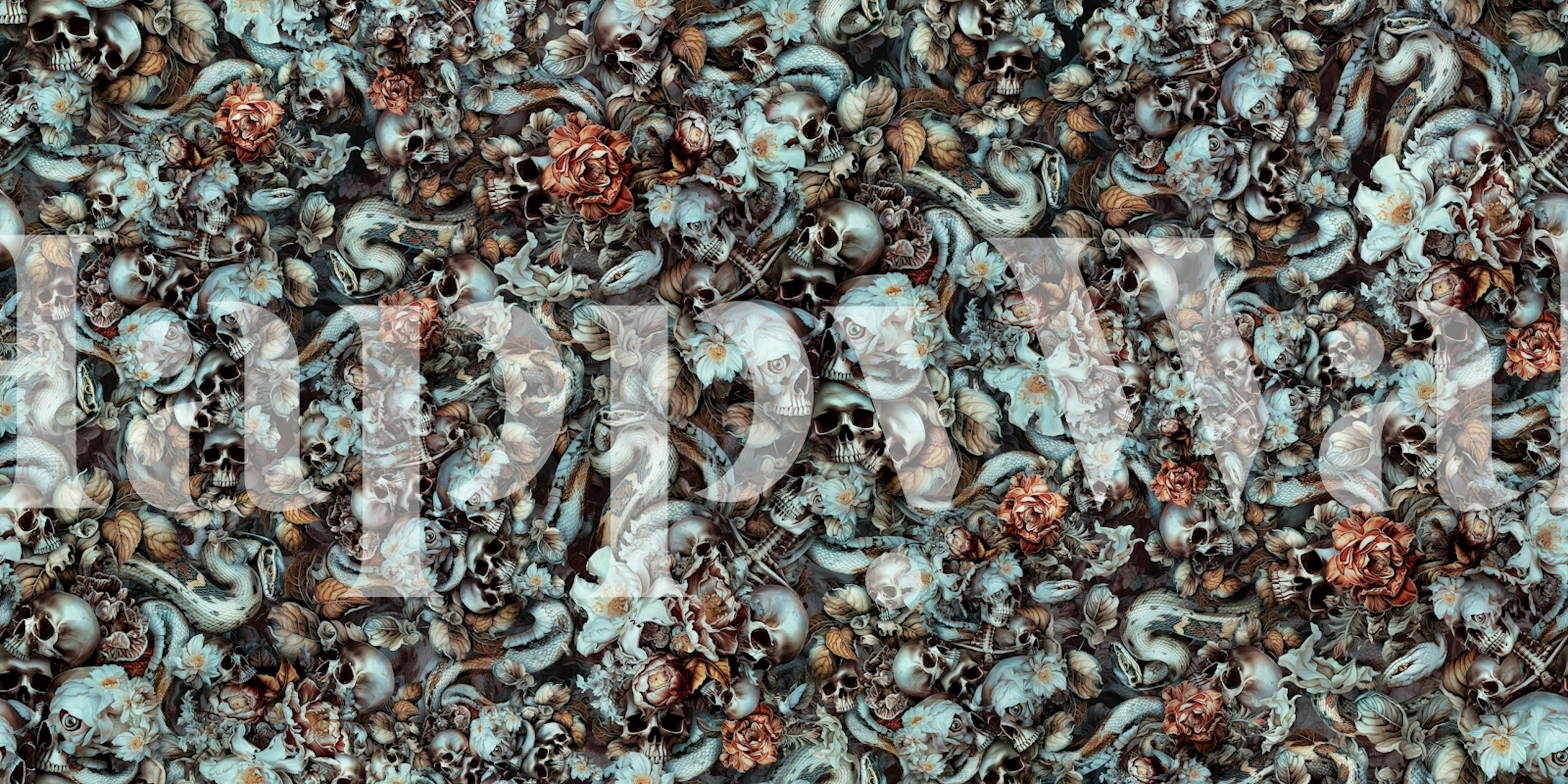 Tapeta Skulls and Snakes Shade V2 w pomieszczeniu