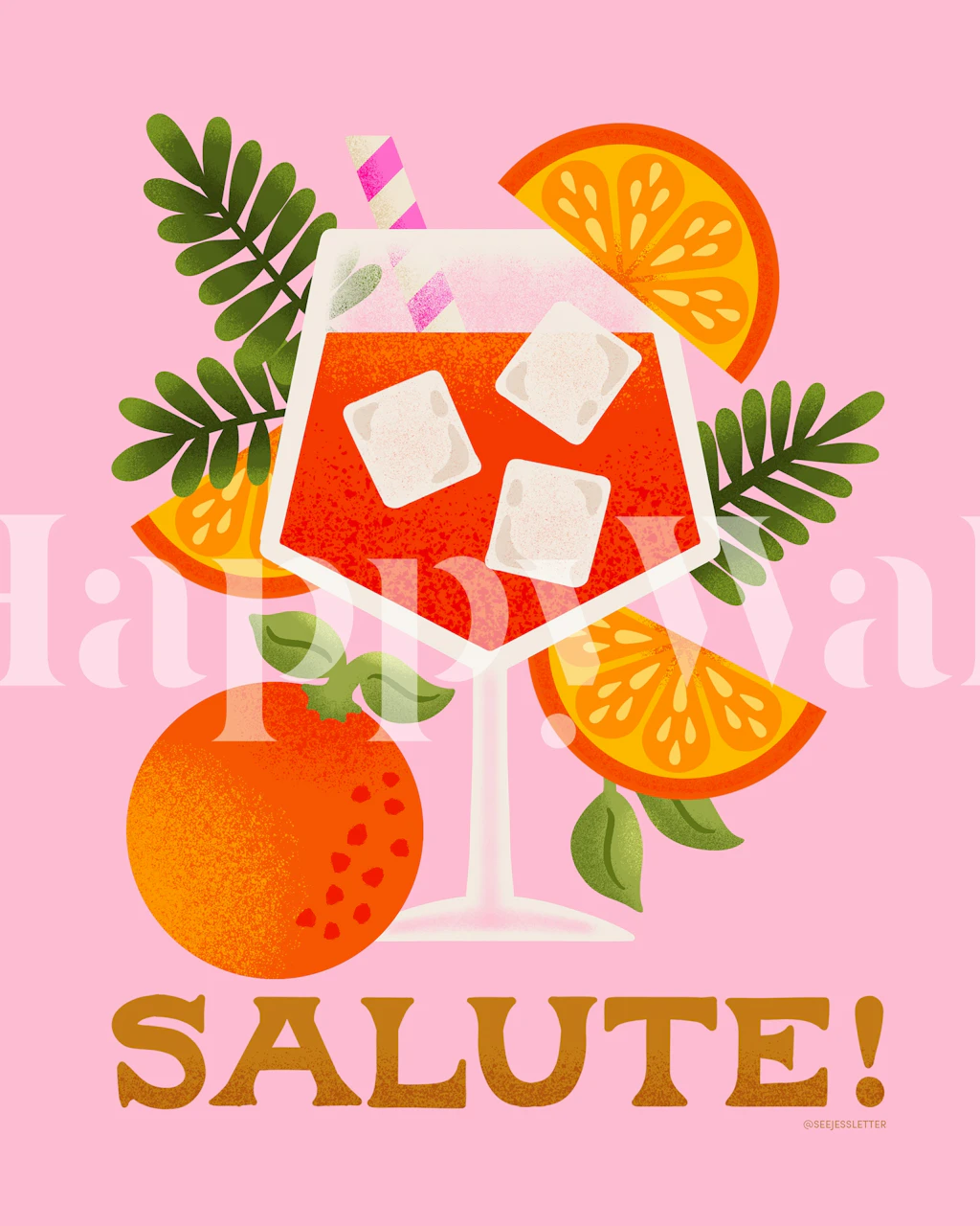 Vibrant Orange Spritz wallpaper design