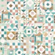 Geometric Mosaic Aqua and Blush
