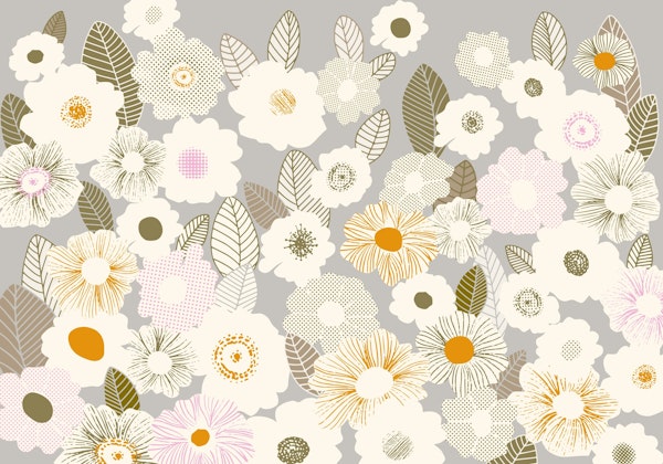 Floral statement patternd flowers retro