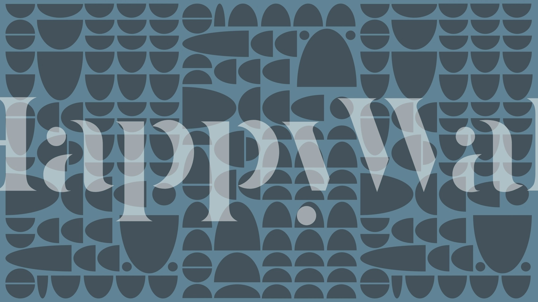 Ταπετσαρία Teal Blue Bauhaus σε ένα δωμάτιο