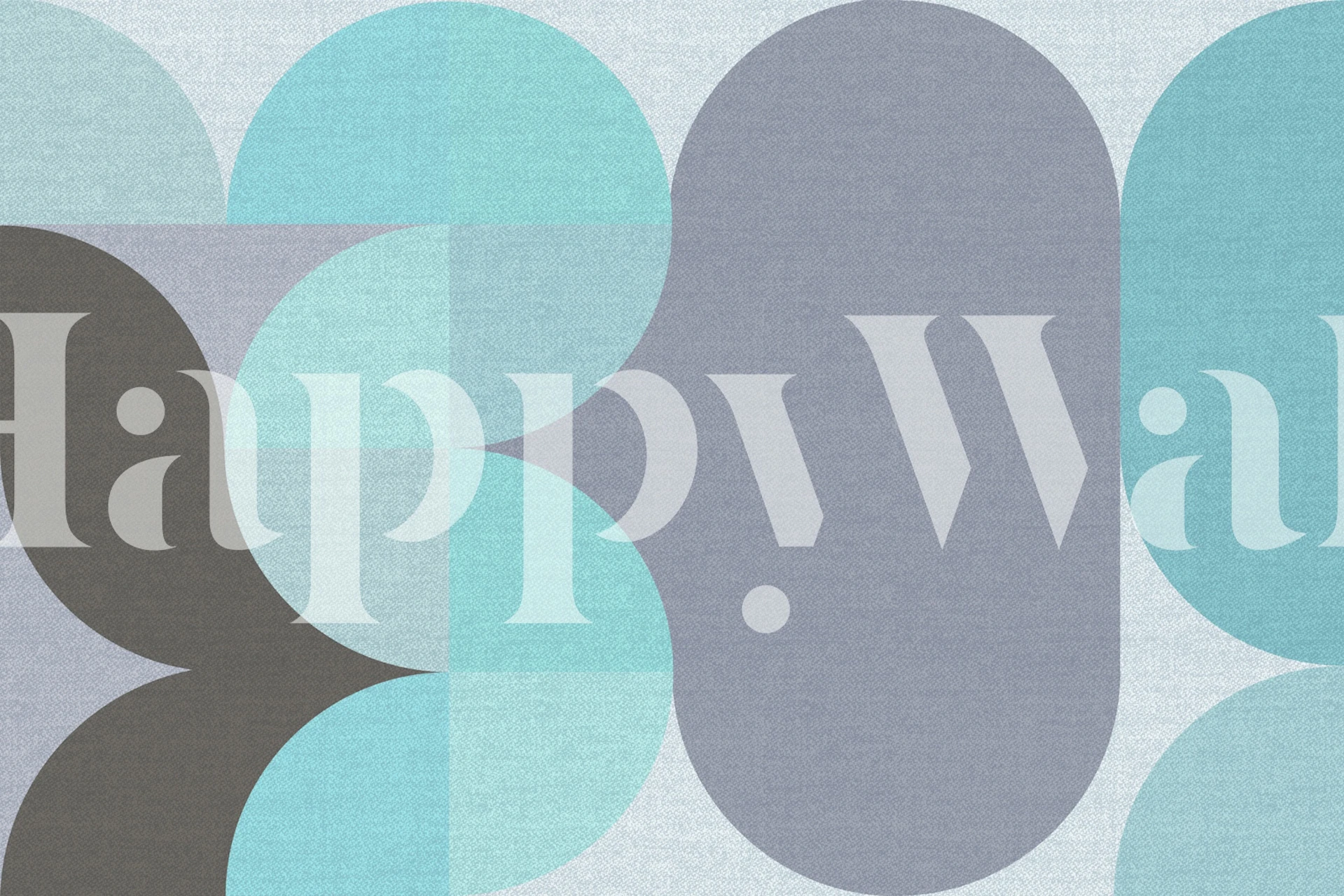 Papel de parede Pastel Bauhaus Circle Forms em um quarto