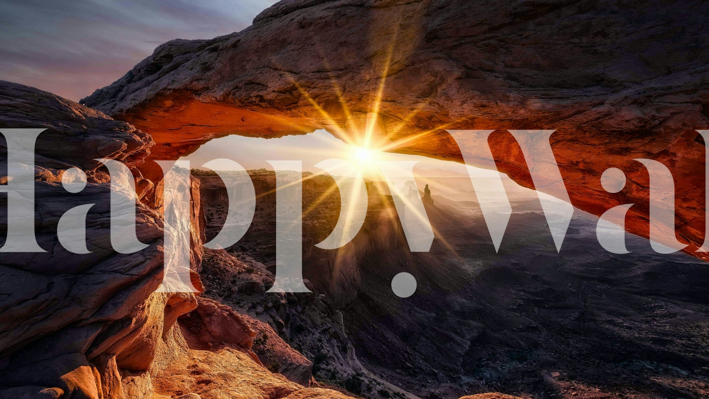 Mesa Arch wallpaper displayed in a room