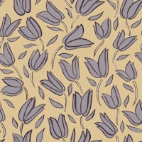 Lilac Blossom Block Print - Chalky Floral papel de parede