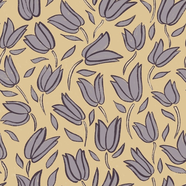 Lilac Blossom Block Print - Chalky Floral