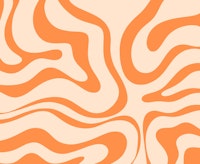 Retro Modern Liquid Swirl Orange Abstract papiers peint