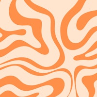 Retro Modern Liquid Swirl Orange Abstract tapet