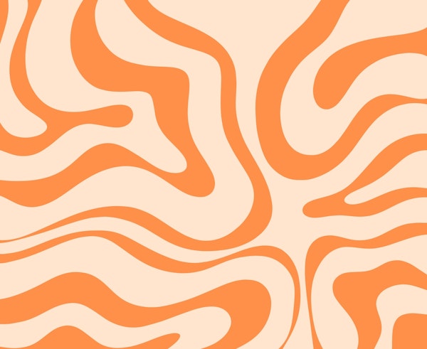 Retro Modern Liquid Swirl Orange Abstract