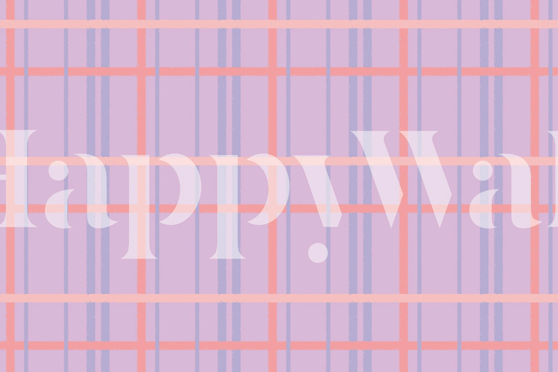 Tartan mural pastel tapeta v pokoji