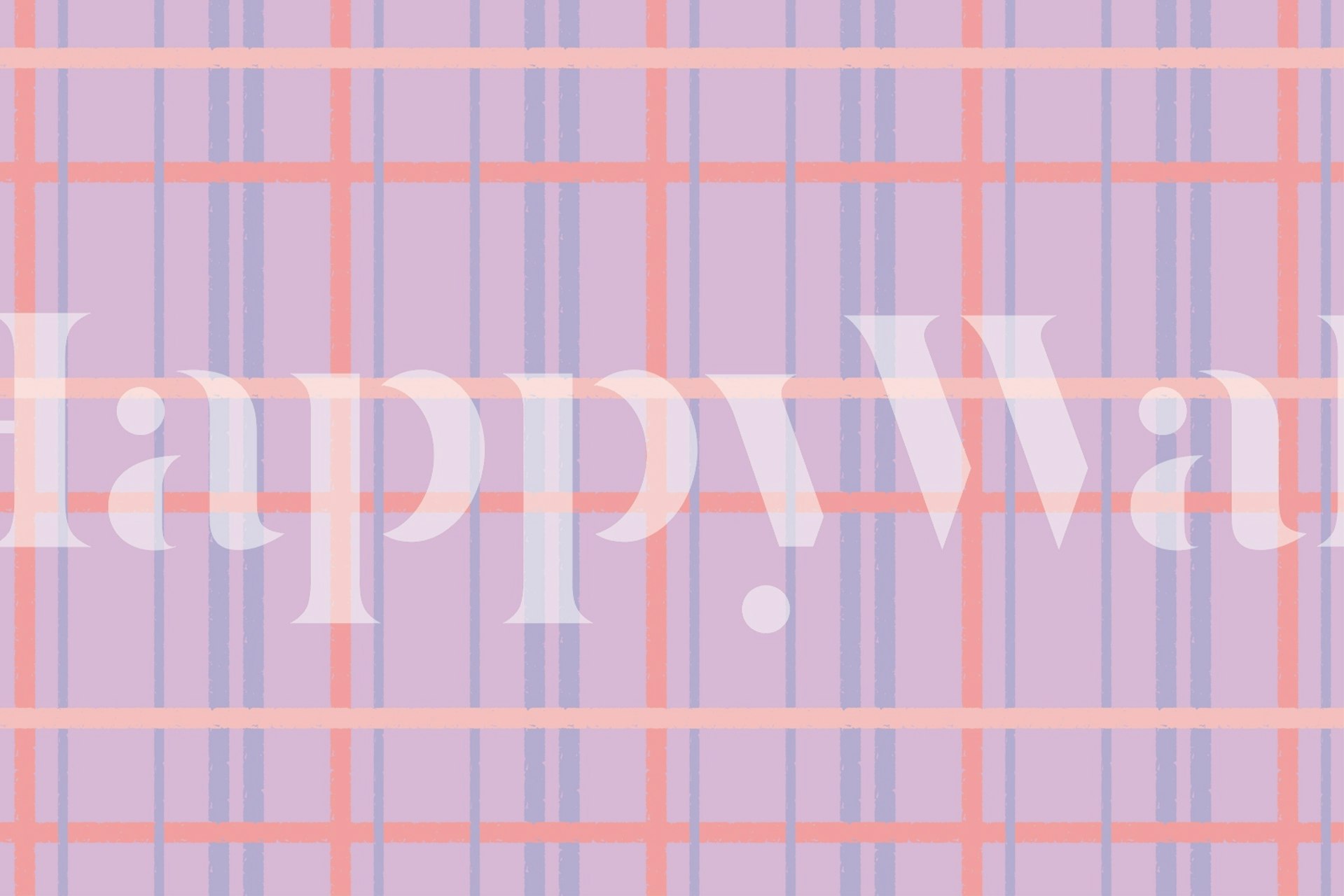 Tartan mural pastel wallpaper in a room