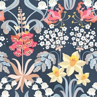 Flowers under the moonlight (large scale) wallpaper