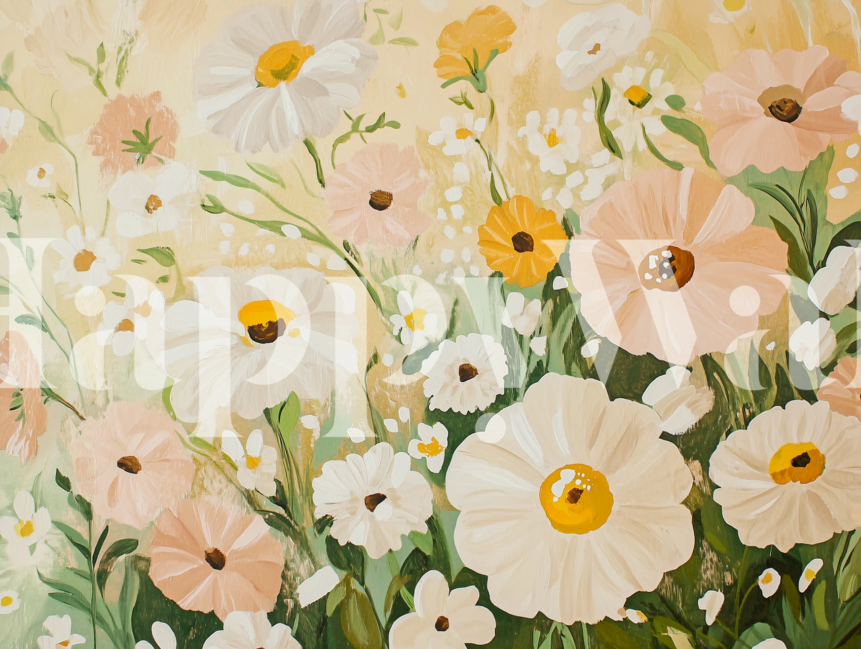 Carta da parati Pastel Spring Blossoms in una stanza