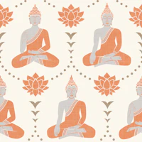 Meditating buddha and lotus pink brown tapety