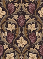 Grapes Wine -William Morris - gold brown red wallpaper