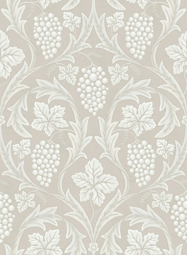 Grapes Wine - William Morris - white cream