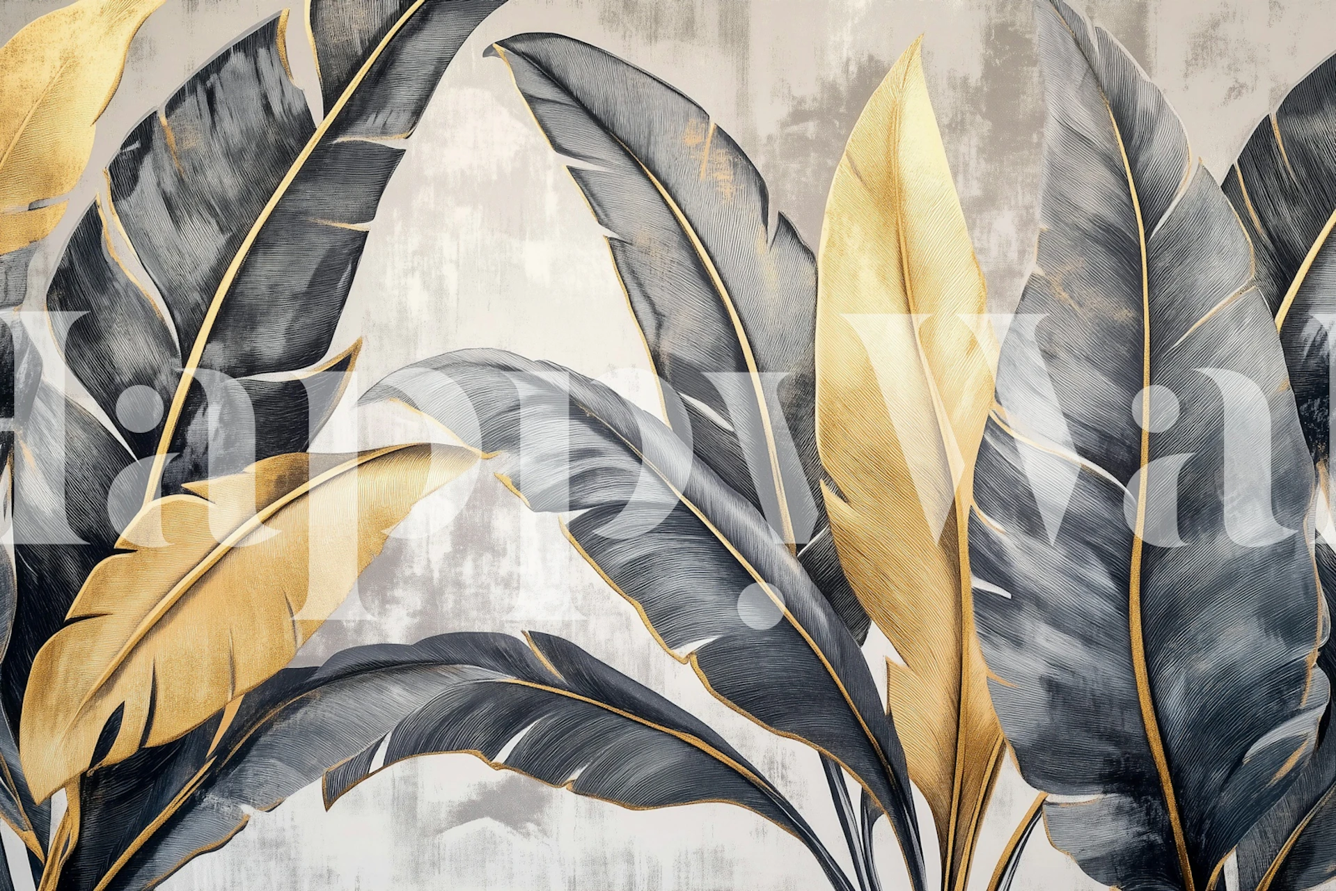 Leaf design wallpaper in a stylish room