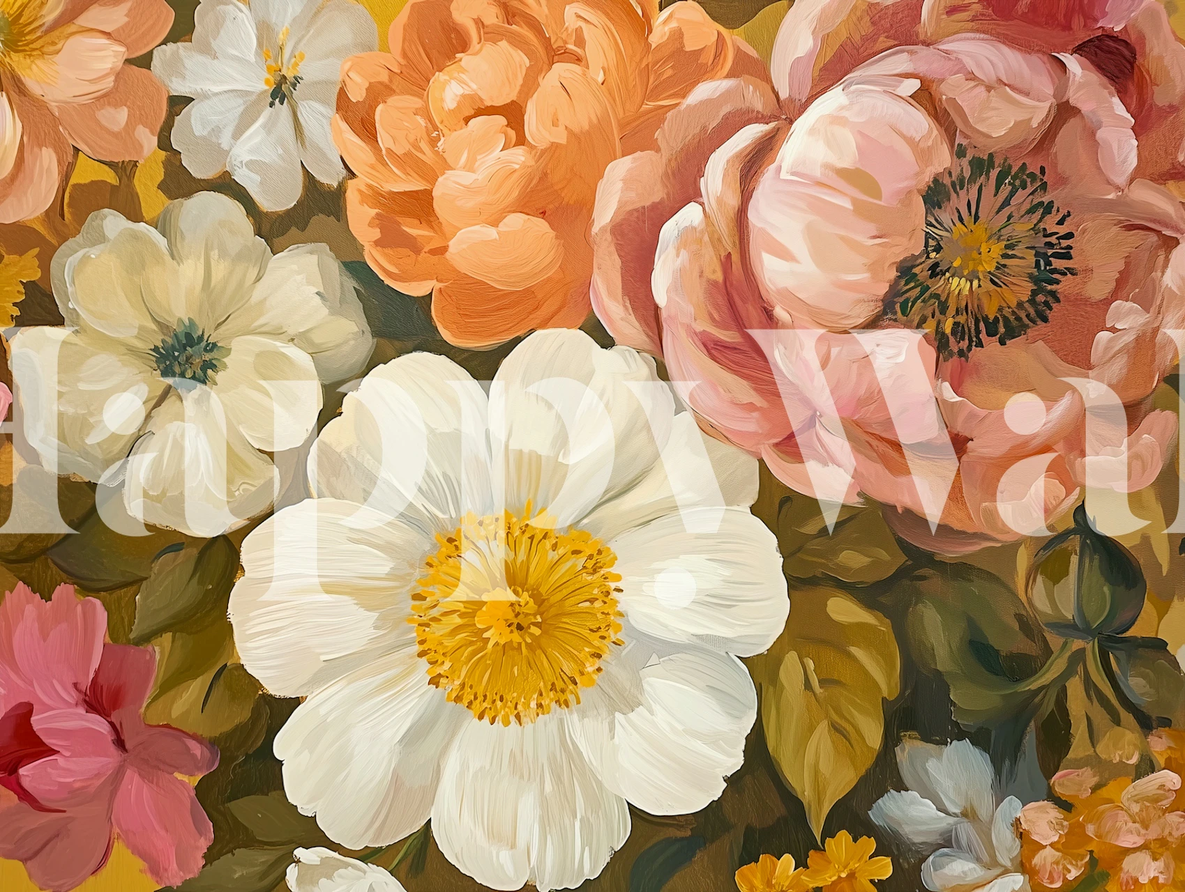 Large Floral Elegance wallpaper design