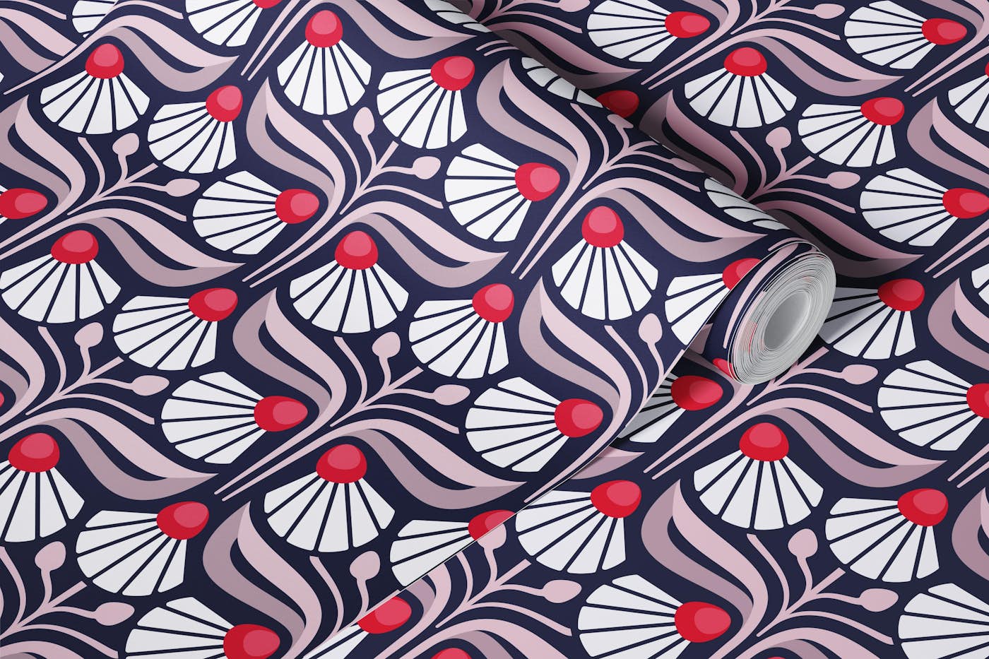 Majestic Vintage Blossoms in Purple - S wallpaper roll