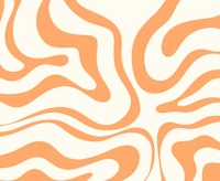 Modern Retro Liquid Swirl in Orange Cream papiers peint
