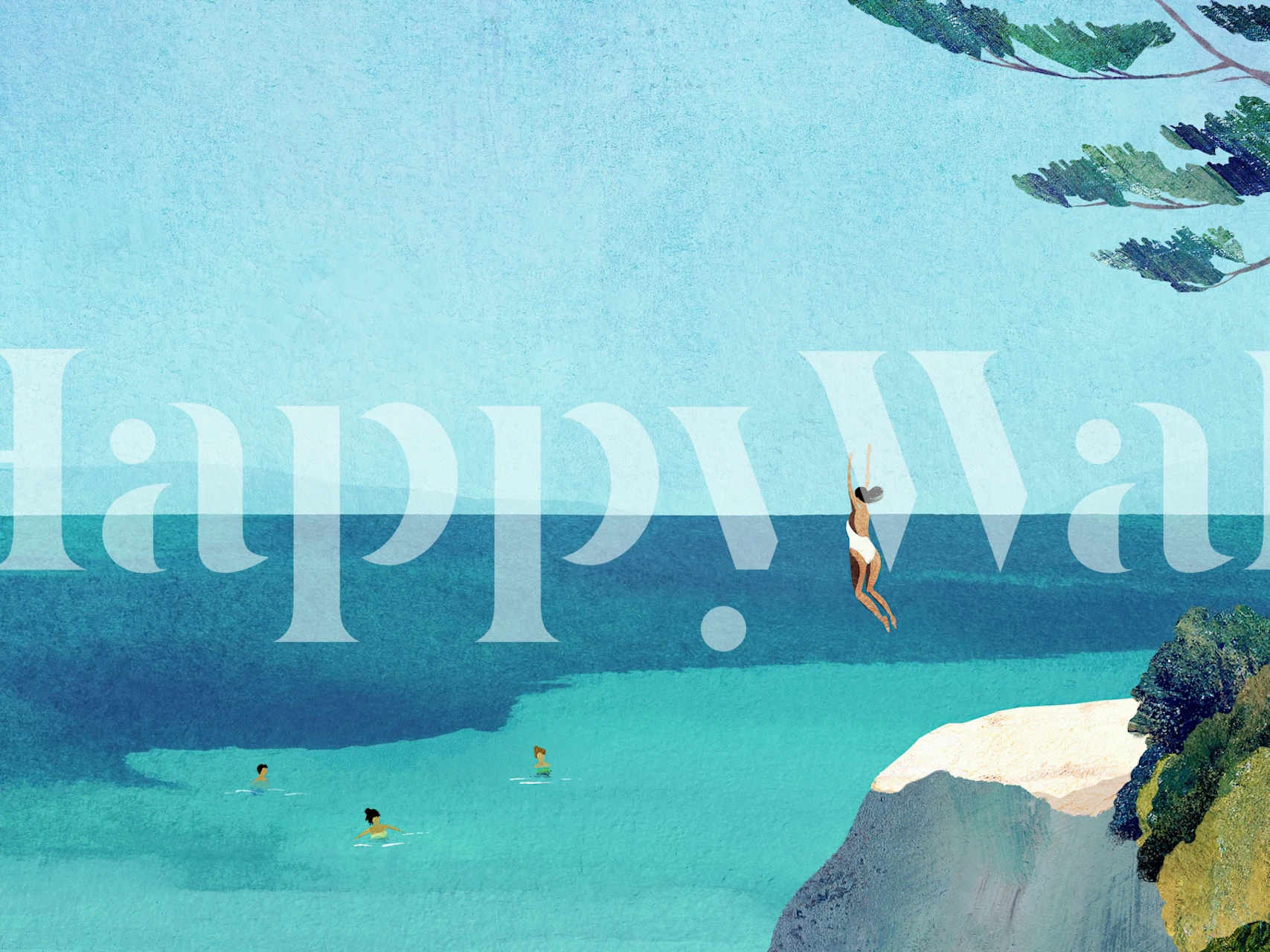 Cliffside Ocean Adventure tapeta u sobi