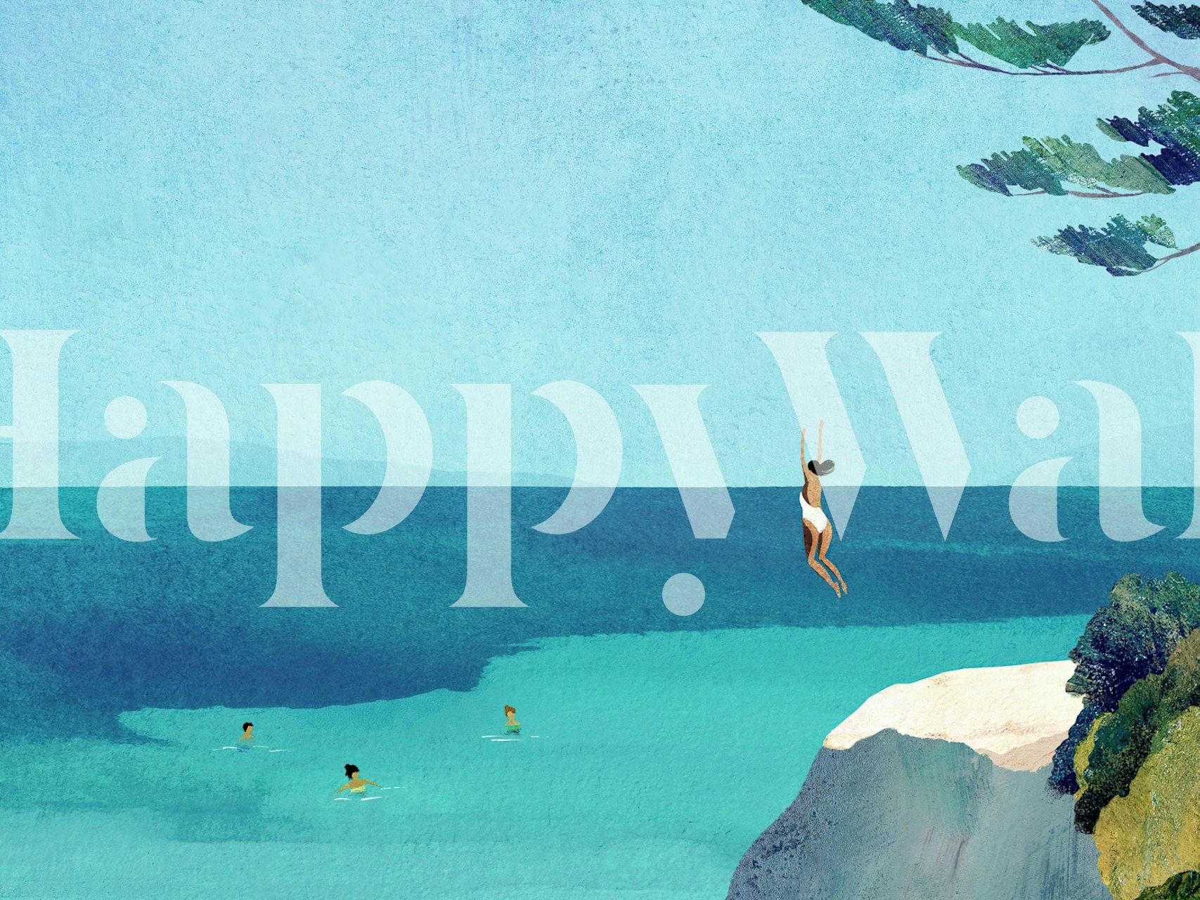 Cliffside Ocean Adventure tapeta u sobi