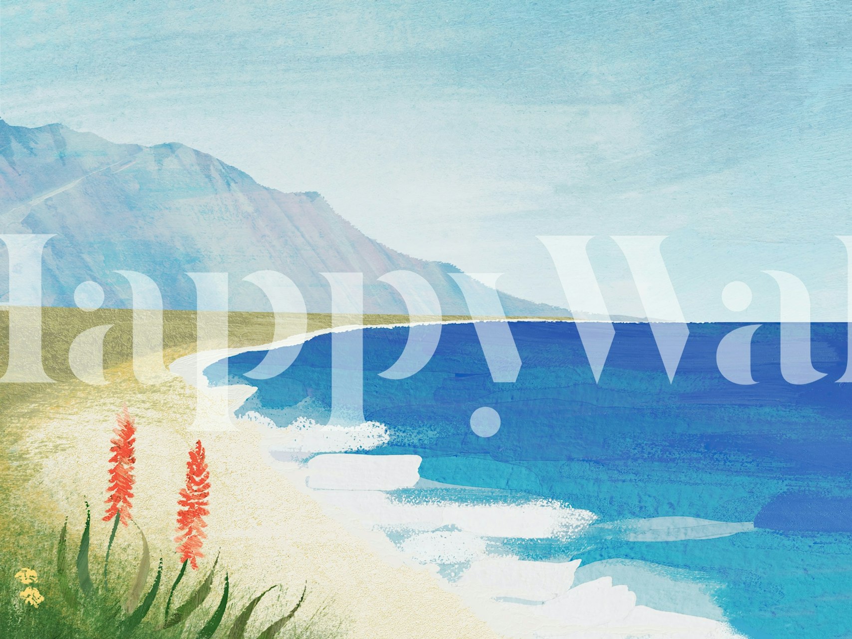 Tranquil Ocean View wallpaper in a room