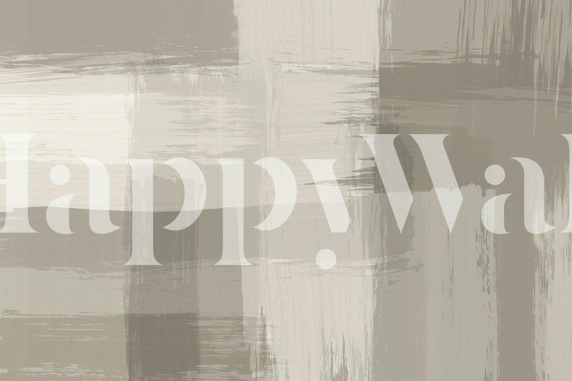 Abstract brushstroke design in sand beige and light gray wallpaper