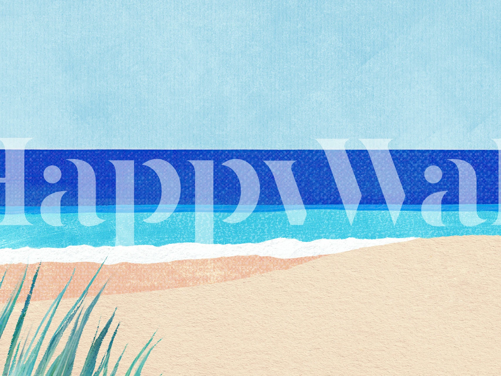 Seaside calm wallpaper in a room