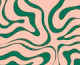 Retro Modern Liquid Swirl Green and Blush