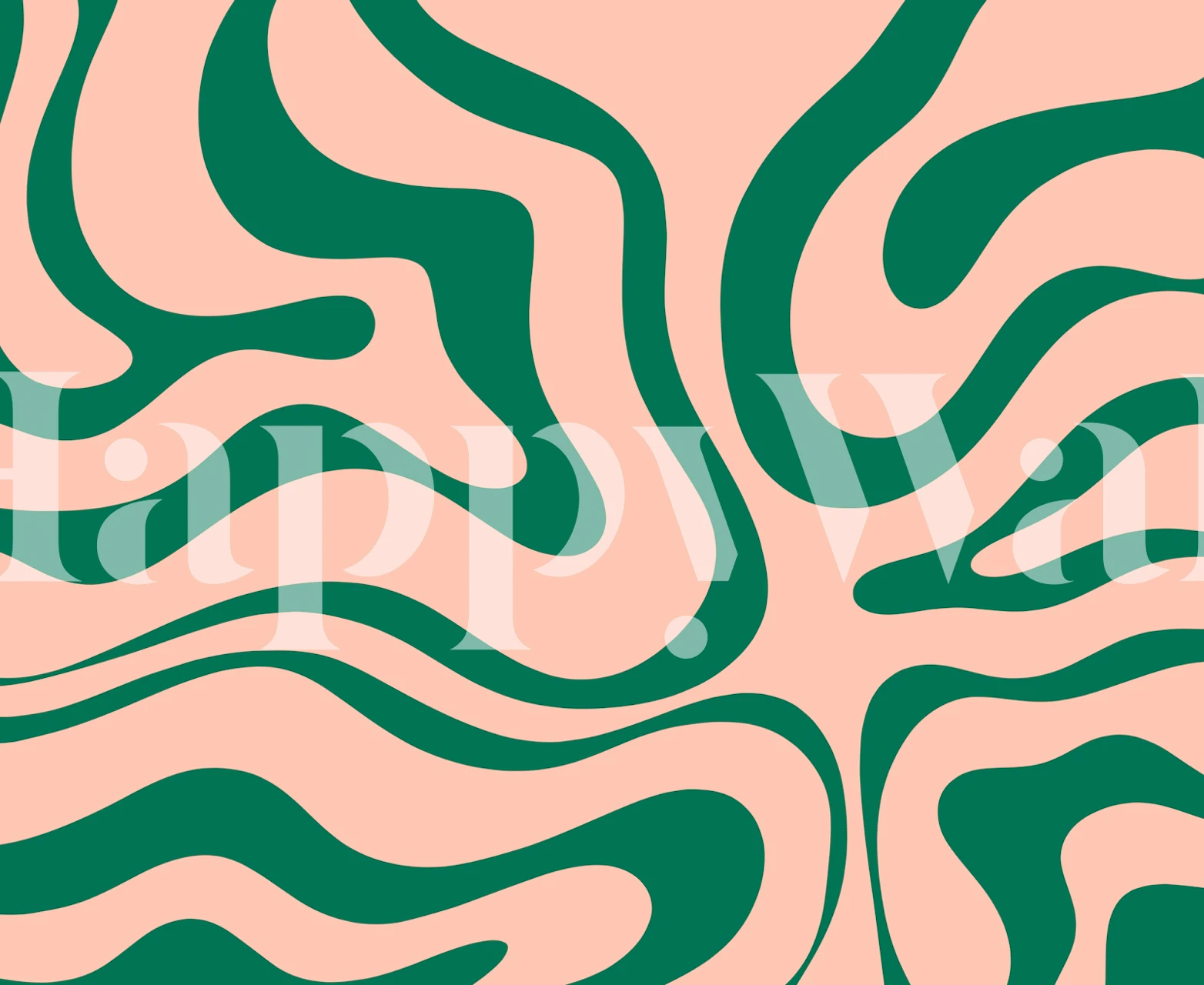 Retro Modern Liquid Swirl-tapet i rummet