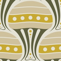 Vintage Jellyfish Harmony Yellow Green - S tapet