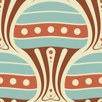 Vintage Jellyfish Harmony Red Turquoise - S tapet