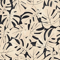 Jungle Leaves in ivory cream and black beauty tapeta