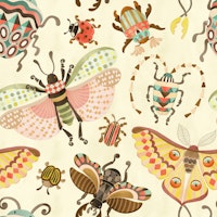 Whimsical bugs (large scale) wallpaper