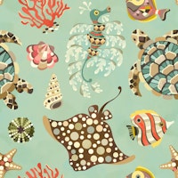 Whimsical coral reef (large scale) tapeta