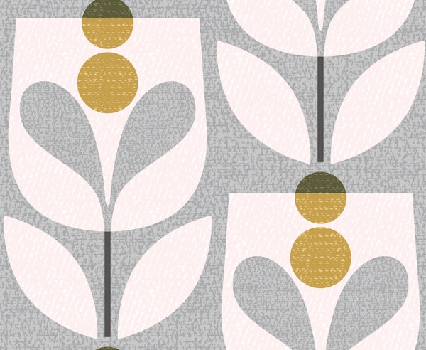 Party blooms-gray-mid century modern