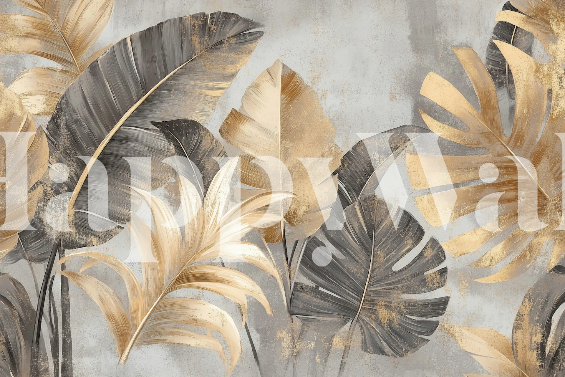 Golden Tropics Bliss wallpaper in a room