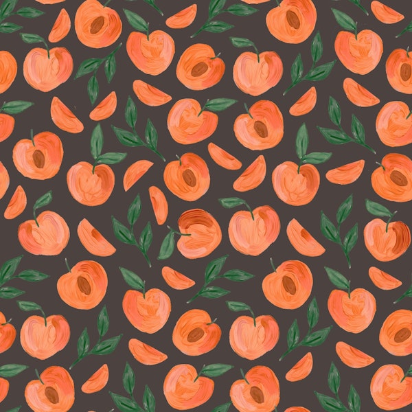 Pink Peaches on Black