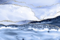 Blue And Silver  Marble Waves tapety