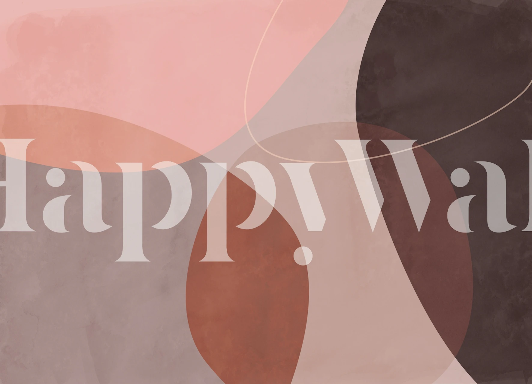 Muted Organic Shapes wallpaper in a room