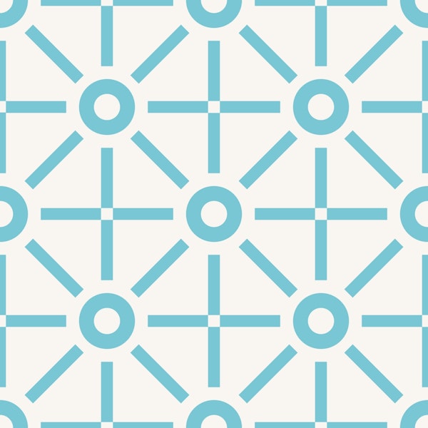 Geometric Sun Beige Turquoise