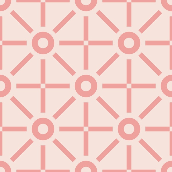 Geometric Sun Coral Soft Pink