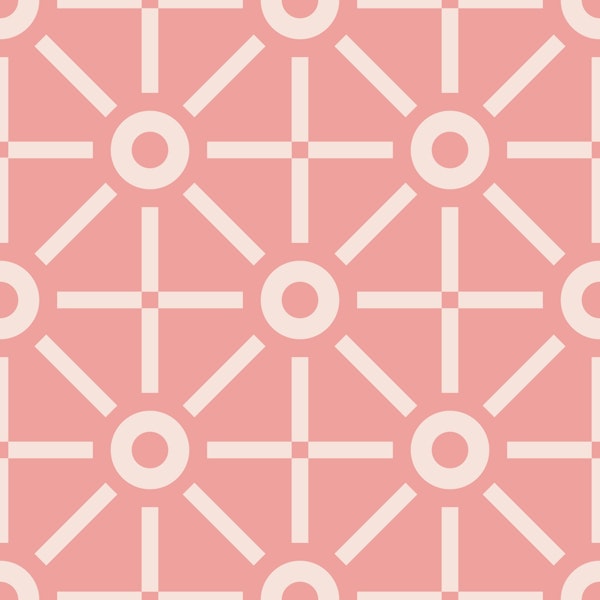 Geometric Sun Soft Pink Coral