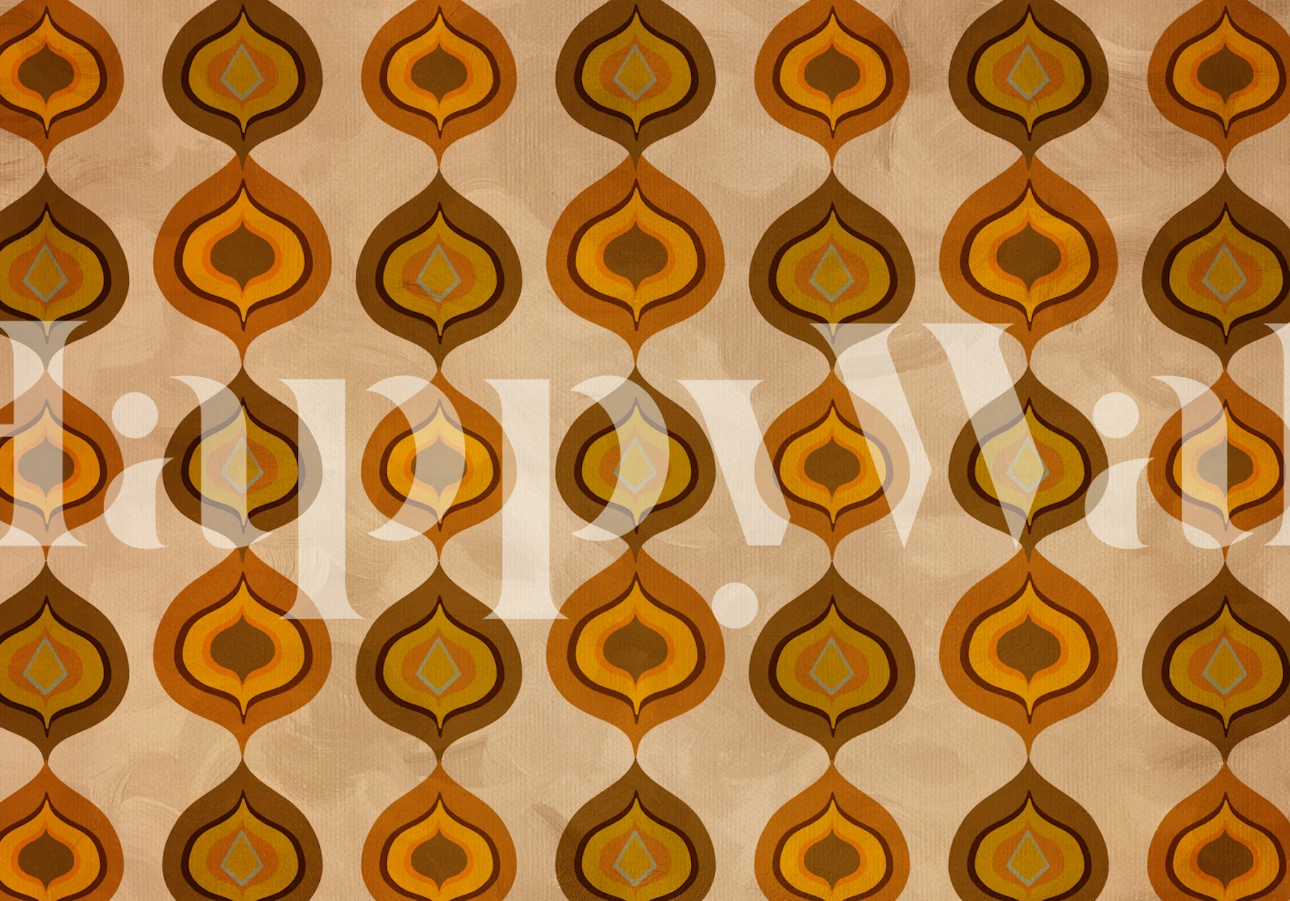 Vintage Geometric Tapetdesign in einem Raum