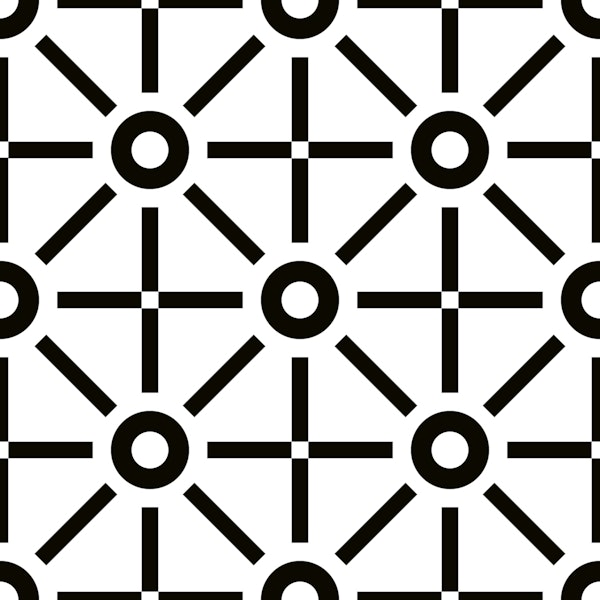 Geometric Sun Black and White